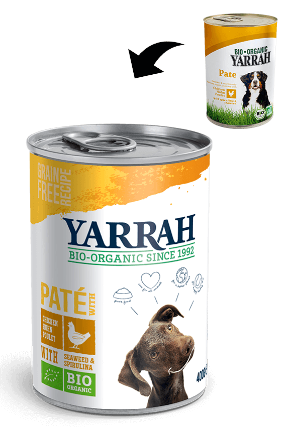 Yarrah Hund Pate Huhn mit Meeresalgen/Spirulina 12x400 gr