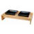 Trixie Futter-/Wasserschüssel-Set Keramik/Holz - Katzenfutterschüssel - 36x7x19 cm Schwarz Natur